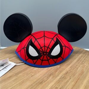 Disney Parks Spider Man Mickey Ears Marvel Hat Cap Holo Eyes Chin Strap One Size